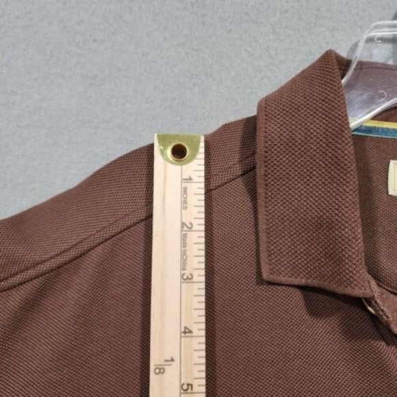 Tommy Bahama Polo Shirt Mens Large Brown Solid Short Sleeve - Picture 6 of 15